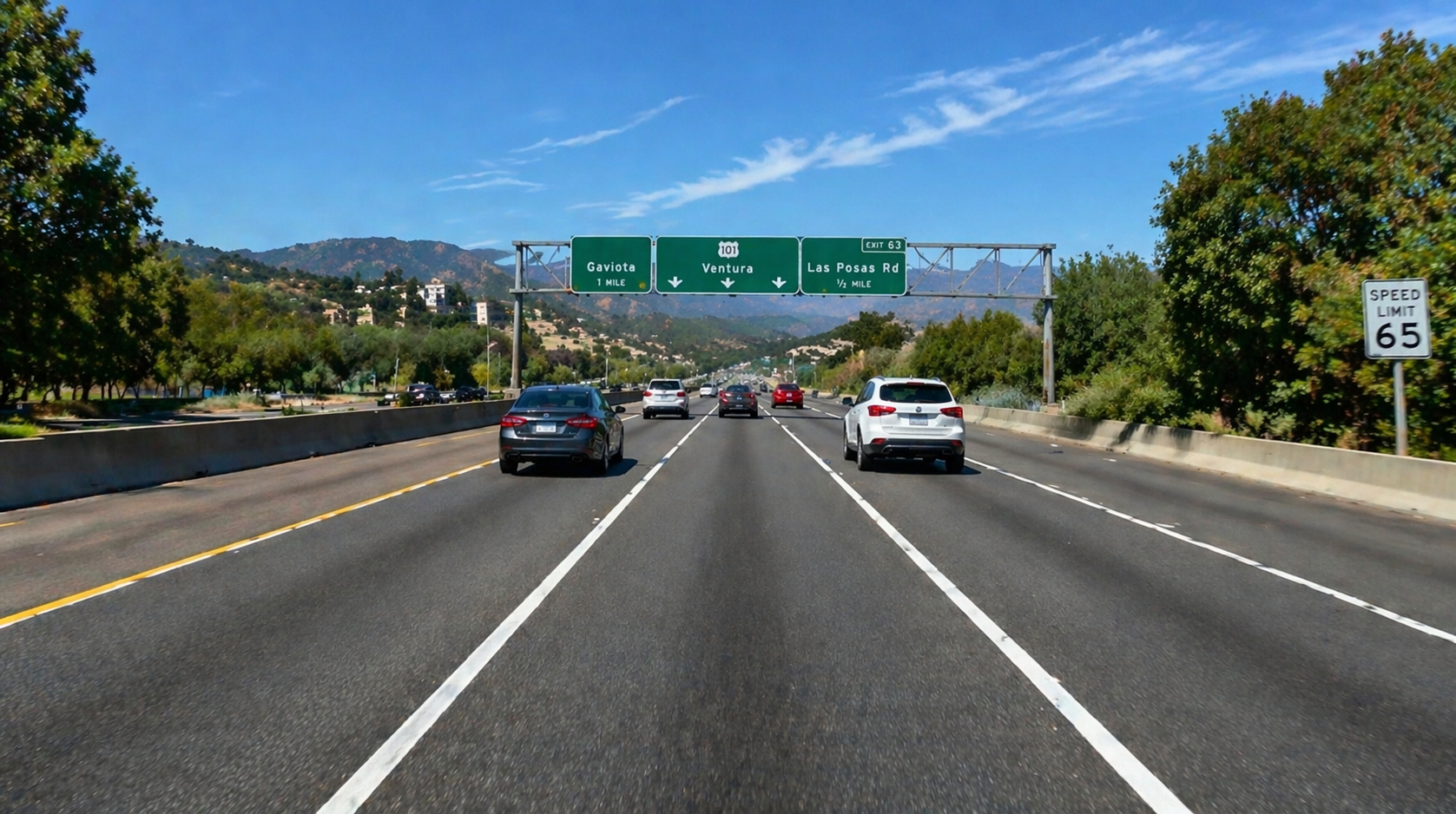 Solid white lane lines usually separate